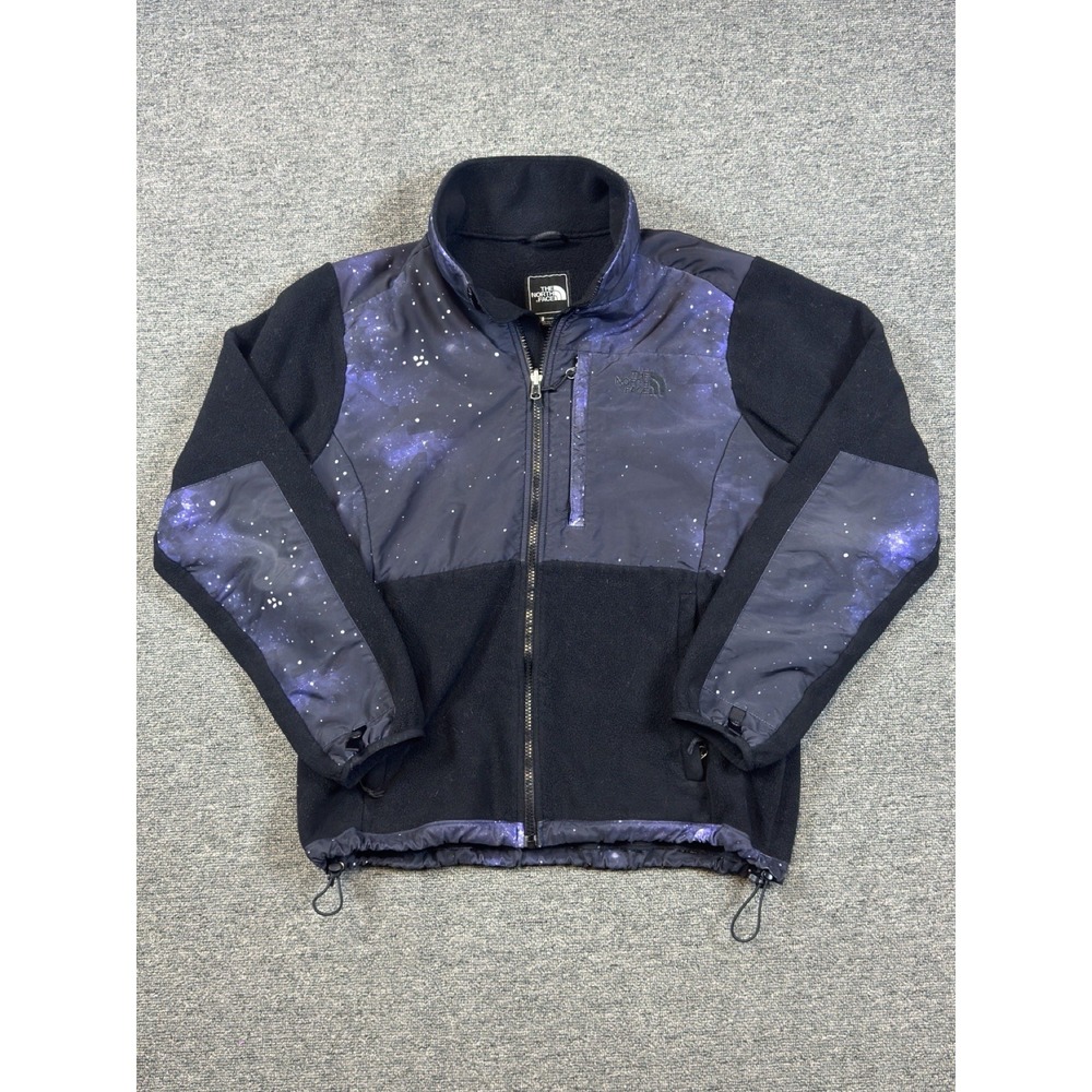 The North Face Jacket Black Galaxy Print Polartec Fleece Full Zip Women's Large